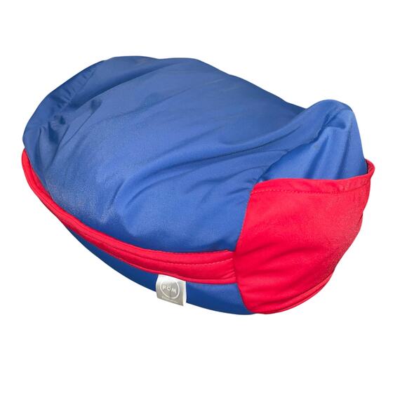 FOM Brookstone Blue Red Tube Microbead Nylon Plush Stuffed Pillow 12" Pocket - Picture 5 of 6